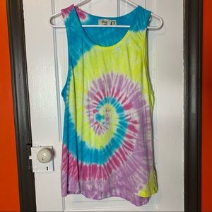 Never Lose Hedge Pastel Multi-Color Tie Dye Swirl Muscle Tank
